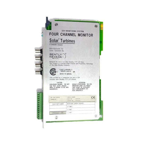 Bently Nevada 132419-01 190662-28 4 Channel Monitor Solar Turbine