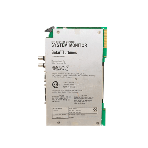 Bently Nevada 135462-01 190662-13 2 Channel Monitor Solar Turbine