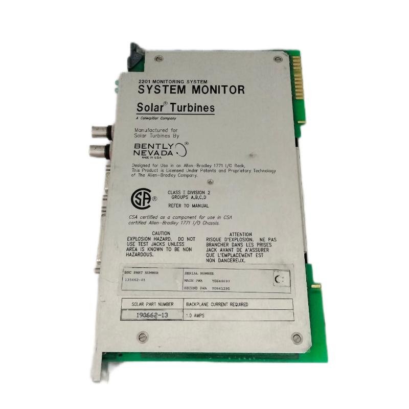 Bently Nevada 135462-01 190662-13 Two-Channel Monitor for Solar Turbines