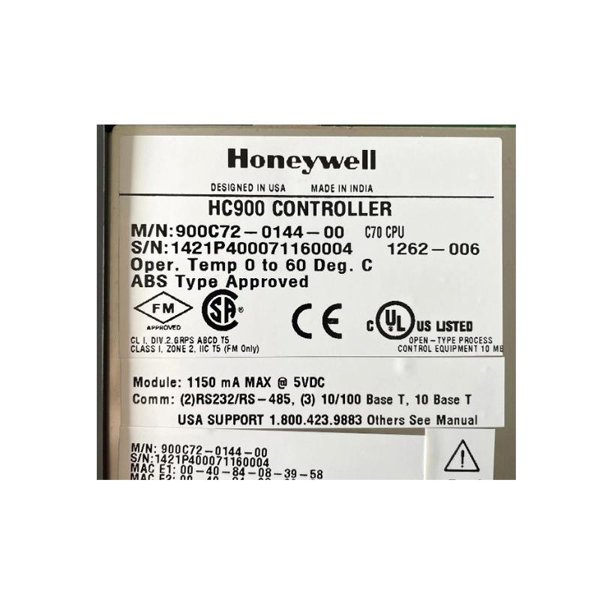 Honeywell 900C72-0144-00 HC900 C70 Controller CPU