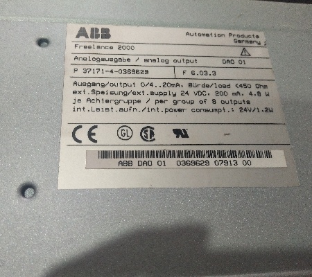 ABB DAO 01 0369629M Freelance 2000 ANALOG OUTPUT