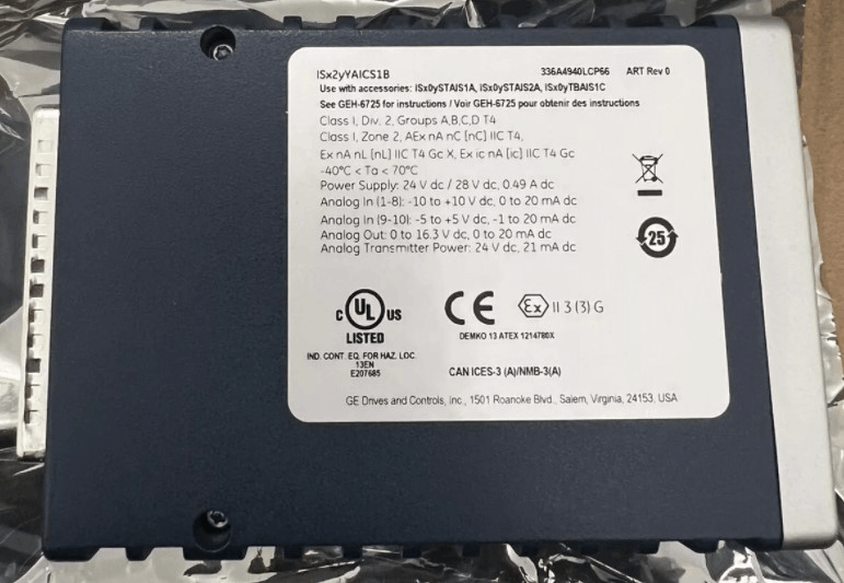 General Electric IS420YAICS1B Analog I/O Module