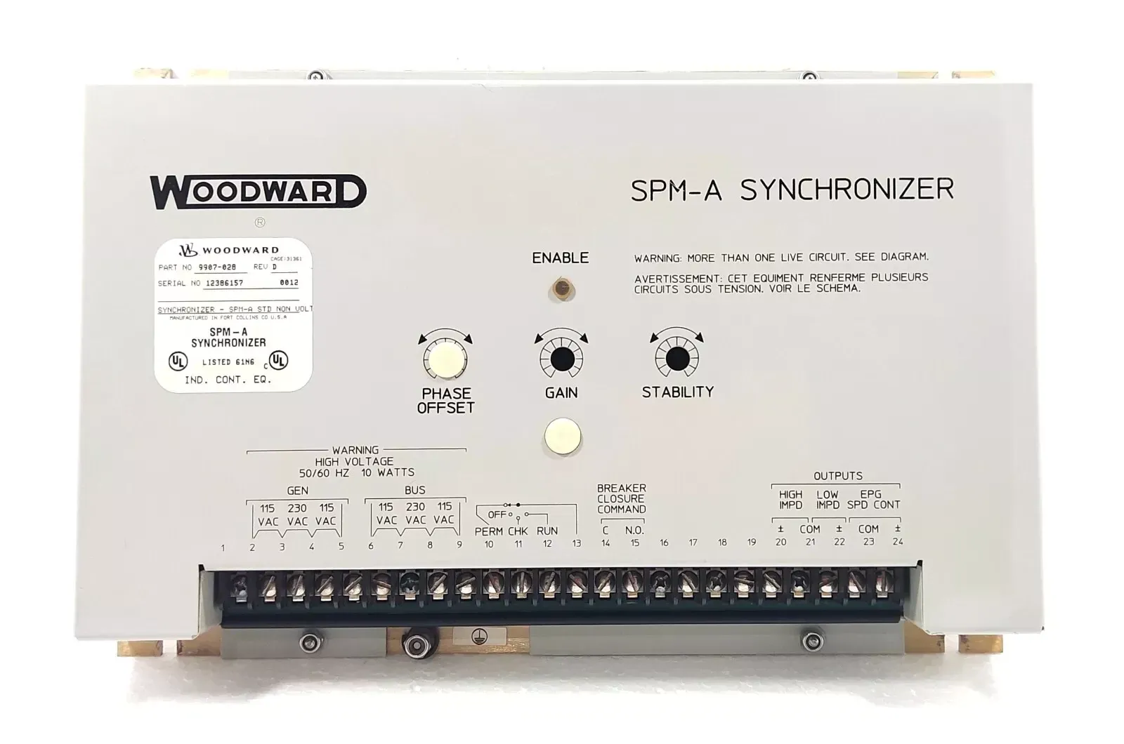 Woodward 9907-028 SPM-A Speed and Phase Matching Synchronizer
