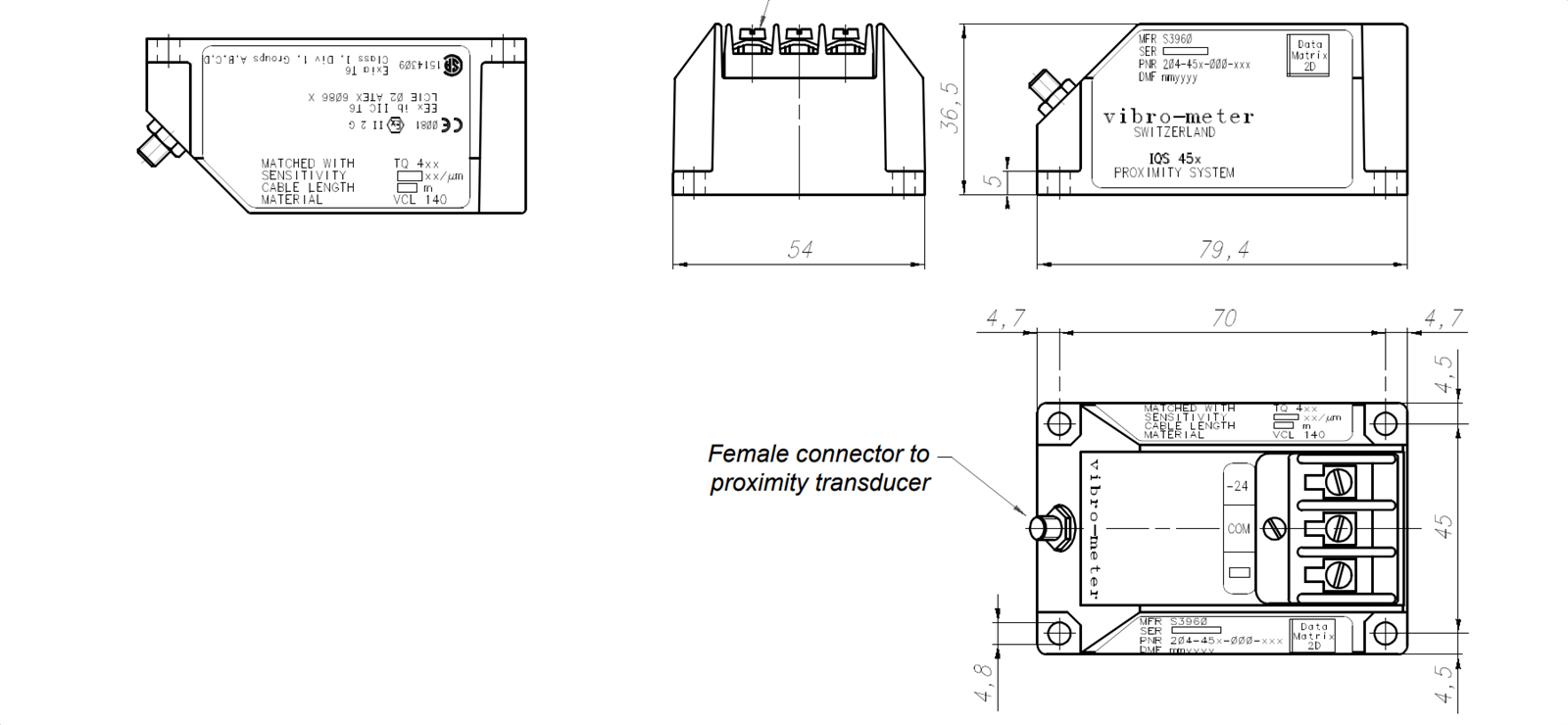 IQS452 204-452-000-211 Proximity Measurement System Signal Conditioner Vibro-Meter IQS452 204-452-000-211 Proximity Measurement System Signal Conditioner
