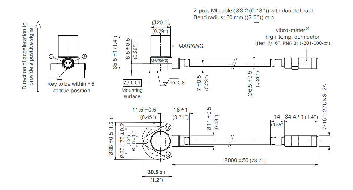 CA134 144-134-000-612 Piezoelectric Accelerometer Vibro-Meter CA134 144-134-000-612 Piezoelectric Accelerometer