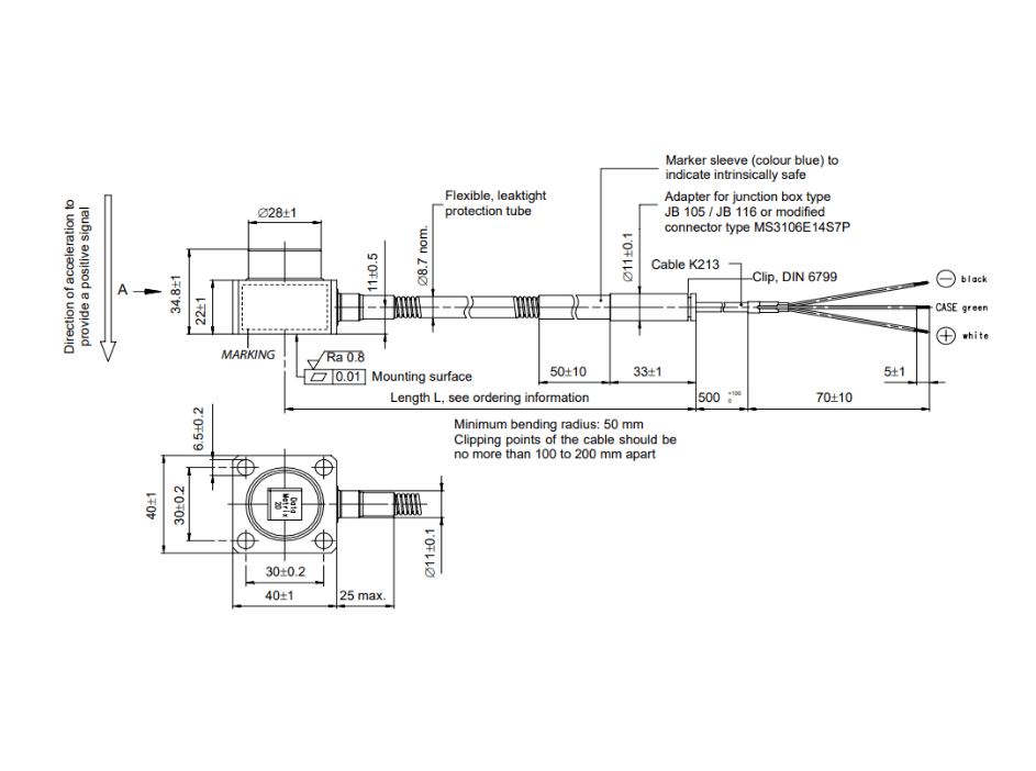 Vibro-Meter CE311 444-311-000-013 Piezoelectric Accelerometer