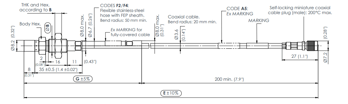 Vibro-Meter TQ912-011 111-912-000-011 A1-B6-E5000-F2-G4800-H05 Proximity Sensor