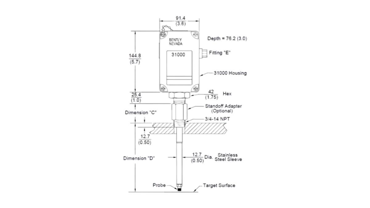 Bently Nevada 31000-28-10-00-015-03-02 Proximity Probe Housing Assembly
