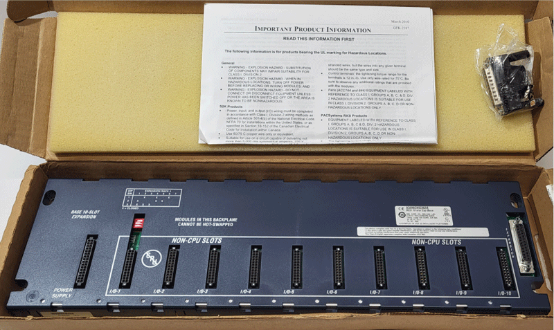 GE IC694CHS392A RX3i 10 Slot Exp Base