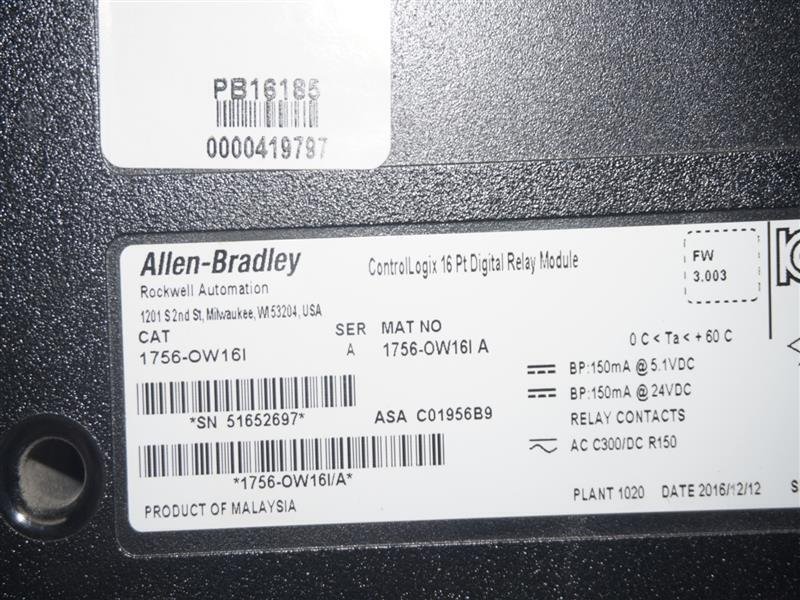 Allen-Bradley 1756-OW16I SER A ControlLogix 16 Pt Digital Relay Module