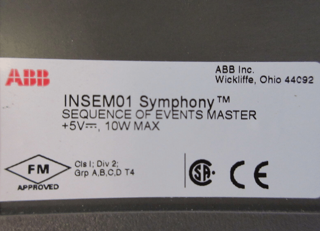 ABB INSEM01 Sequence of Events Master