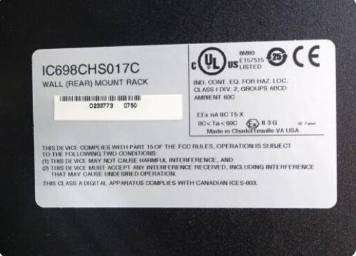 GE Fanuc IC698CHS017 17-Slot modular I/O expansion Module