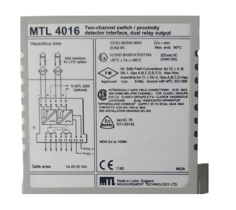 MTL MTL4016 Switch/Proximity Detector Interface Unit
