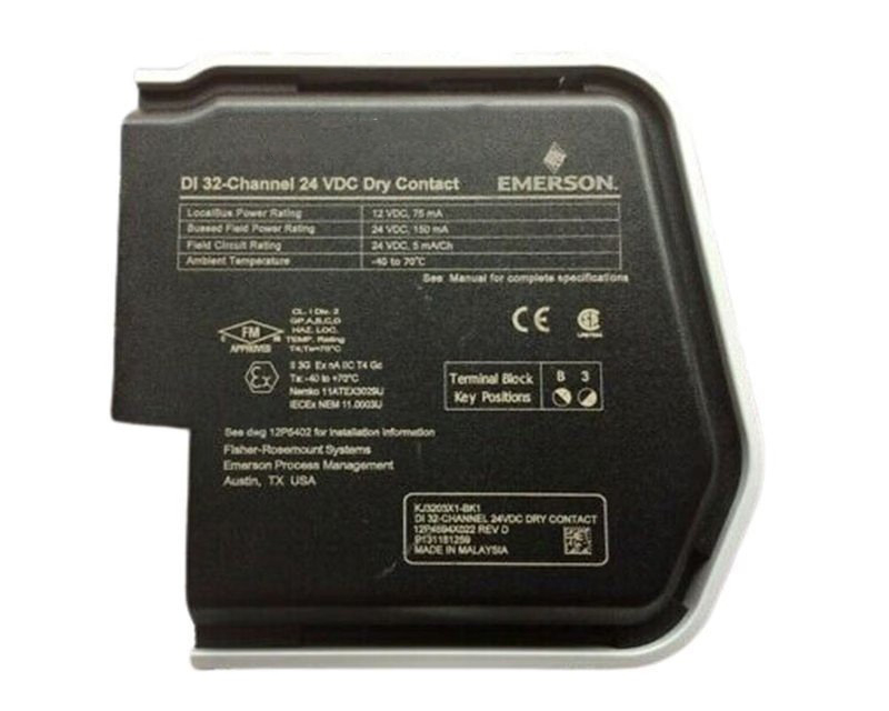 Emerson KJ3203X1-BK1 S-Series DI 32-Channel 24 VDC Dry Contact Card